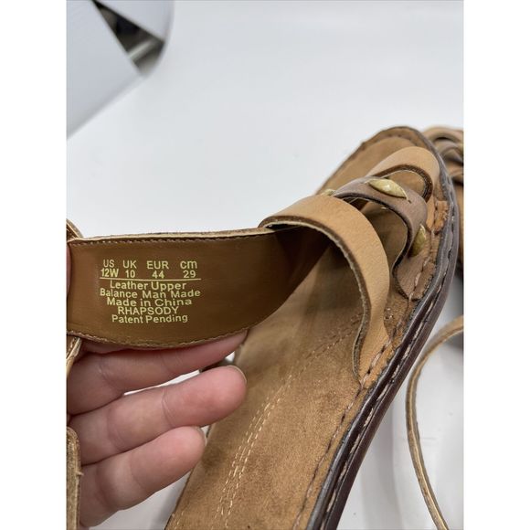 Naturalizer Size 12W Brown Leather Gladiator Sandals Beaded Rhapsody - Picture 6 of 7